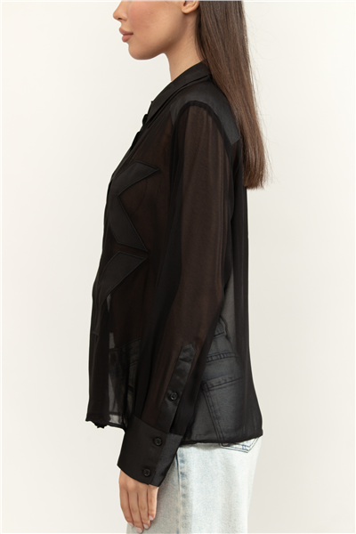 DKNY L/S Chiffon Logo Btt Kadın Gömlek