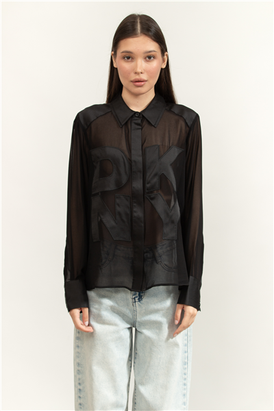 DKNY L/S Chiffon Logo Btt Kadın Gömlek