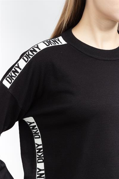 DKNY L/S Logo Tape Kadın Triko