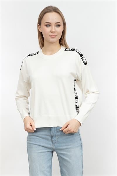 DKNY L/S Logo Tape Kadın Triko