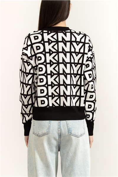 DKNY L/S Repeat Logo Pull Kadın Triko