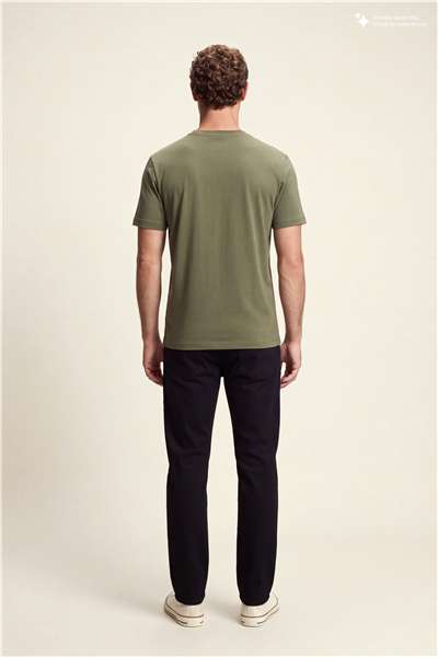 DKNY Metal Logo Tee Erkek Bisiklet Yaka T-Shirt