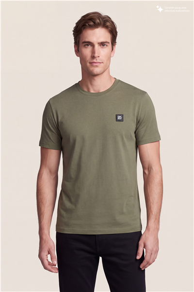 DKNY Metal Logo Tee Erkek Bisiklet Yaka T-Shirt