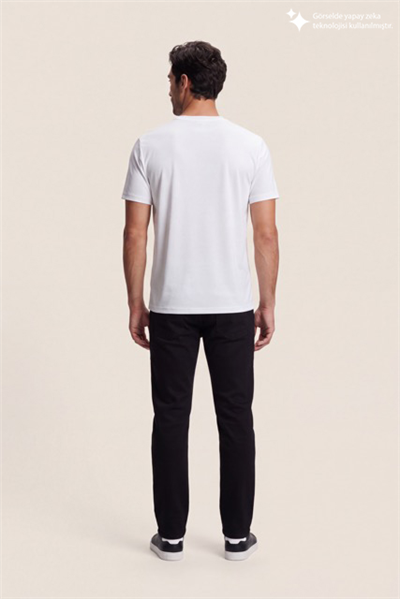 DKNY Minimal Logo Tee Erkek Bisiklet Yaka T-Shirt Beyaz