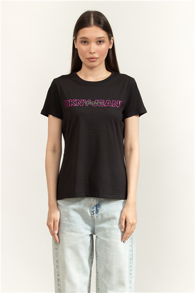 DKNY Overlay Stud Logo Cr Kadın Bluz