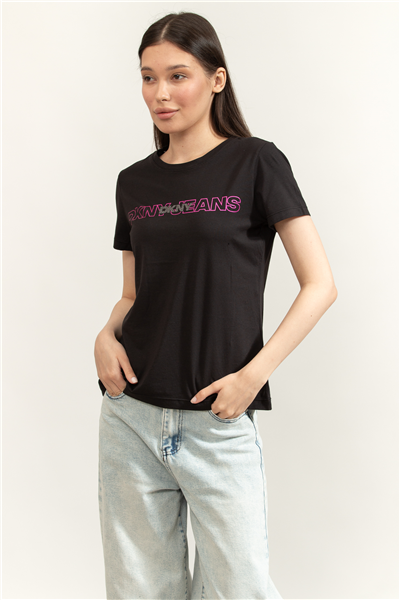 DKNY Overlay Stud Logo Cr Kadın Bluz