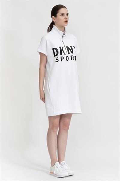 DKNY Pulovr 1/2 Zip Dress Kadın Elbise
