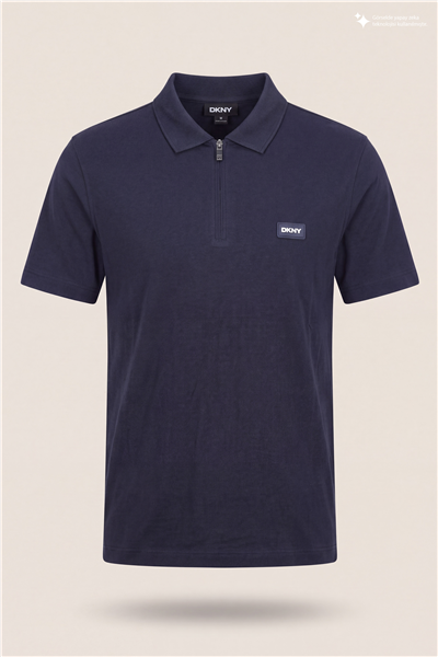 DKNY Quarter Zip Polo Erkek Polo Yaka T-Shirt Lacivert