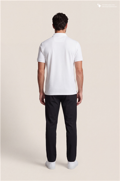 DKNY Quarter Zip Polo Erkek Polo Yaka T-Shirt Beyaz