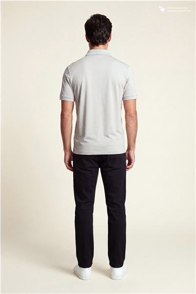 DKNY Quarter Zip Polo Erkek Polo Yaka T-Shirt Taş Rengi