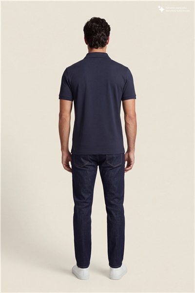 DKNY Quarter Zip Polo Erkek Polo Yaka T-Shirt Lacivert