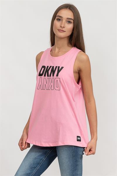 DKNY Reflect Logo Kadın Kolsuz T-Shirt Pembe