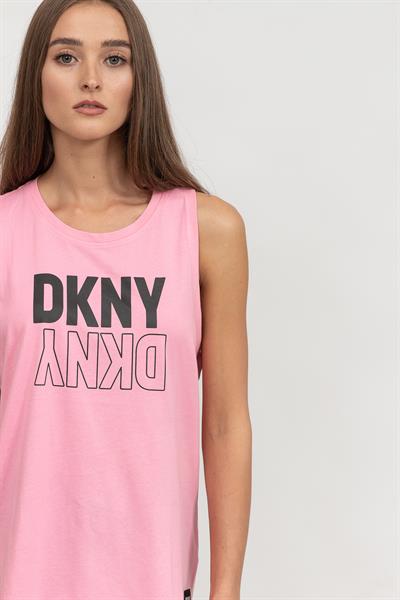 DKNY Reflect Logo Kadın Kolsuz T-Shirt Pembe