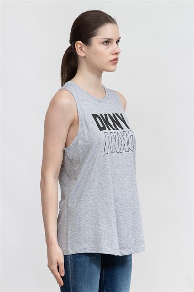 DKNY Reflect Logo Kadın Kolsuz T-Shirt Gri
