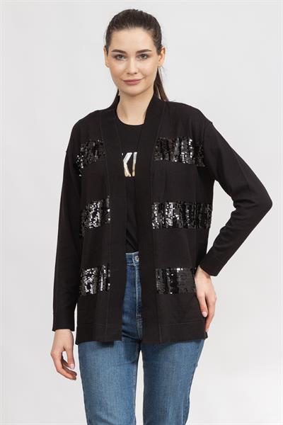 DKNY Sequin Stripe Kadın Hırka