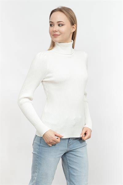 DKNY Solid Ribbed Turtlen Kadın Triko