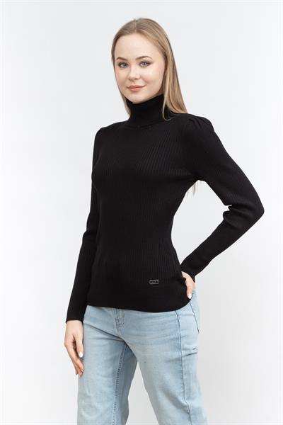 DKNY Solid Ribbed Turtlen Kadın Triko
