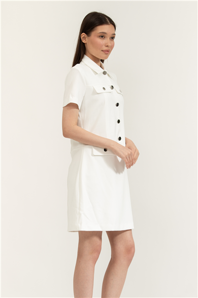 DKNY S/S Shift W/ Buttons Kadın Elbise