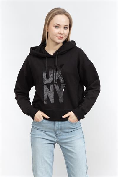 DKNY Stacked Sequin Logo Kadın Triko