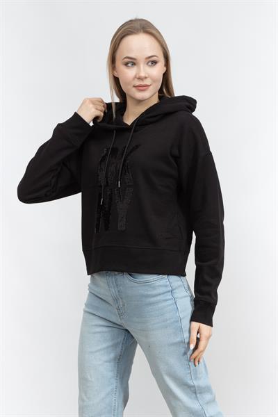 DKNY Stacked Sequin Logo Kadın Triko