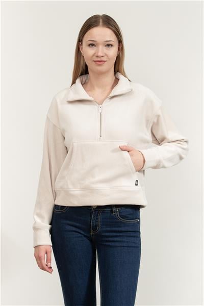 DKNY Tech Velour Rib Half Kadın Triko