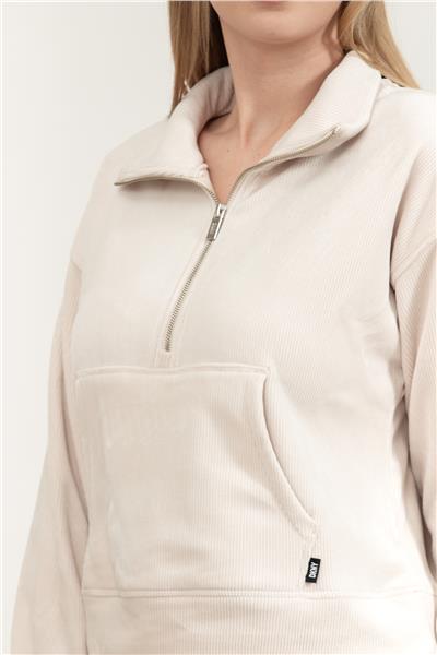 DKNY Tech Velour Rib Half Kadın Triko