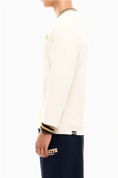 EA7 Erkek Bisiklet Yaka Sweatshirt Bej