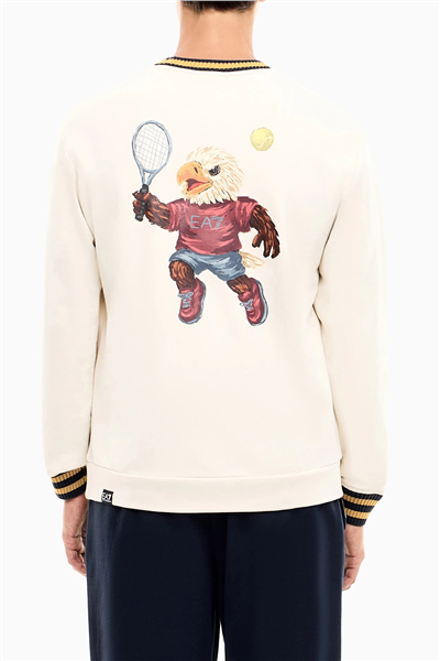 EA7 Erkek Bisiklet Yaka Sweatshirt Bej
