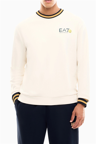 EA7 Erkek Bisiklet Yaka Sweatshirt Bej