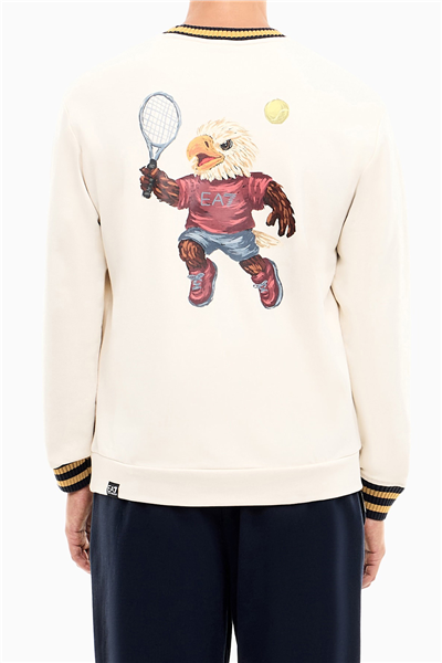 EA7 Erkek Bisiklet Yaka Sweatshirt Bej