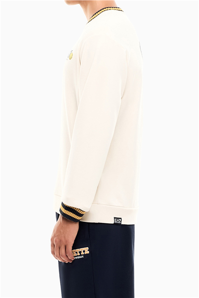 EA7 Erkek Bisiklet Yaka Sweatshirt Bej