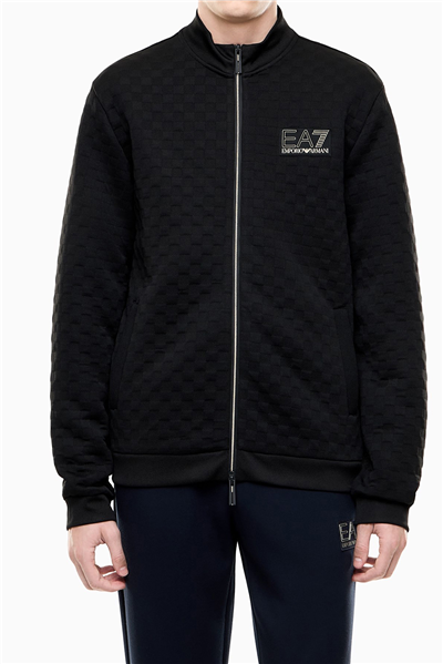 EA7 Erkek Bisiklet Yaka Sweatshirt Siyah
