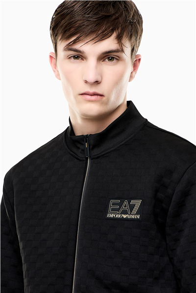 EA7 Erkek Bisiklet Yaka Sweatshirt Siyah