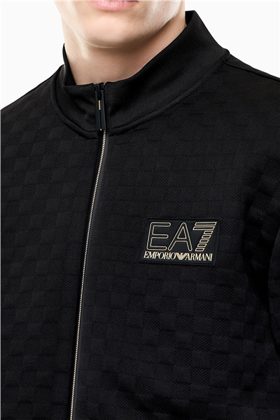 EA7 Erkek Bisiklet Yaka Sweatshirt Siyah