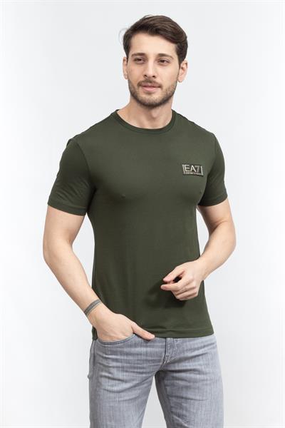 EA7 Erkek Bisiklet Yaka T-Shirt Çok Renkli