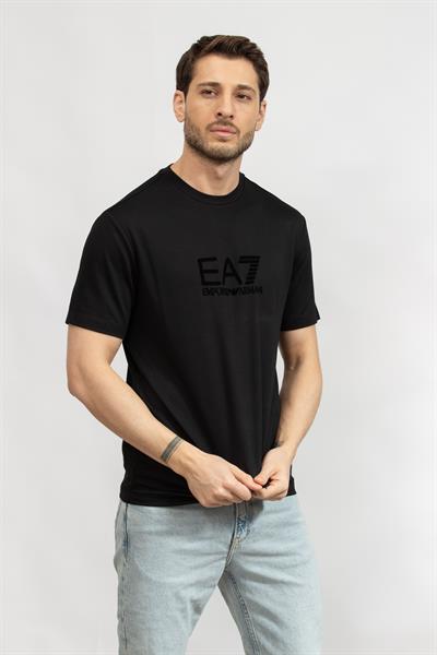 EA7 Erkek Bisiklet Yaka T-Shirt Siyah