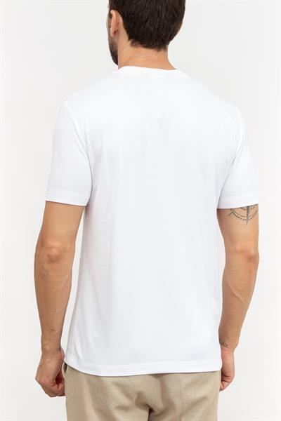 EA7 Erkek Bisiklet Yaka T-Shirt Beyaz