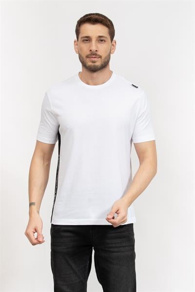 EA7 Erkek Bisiklet Yaka T-Shirt Beyaz
