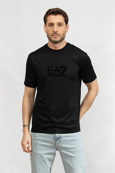 EA7 Erkek Bisiklet Yaka T-Shirt Siyah