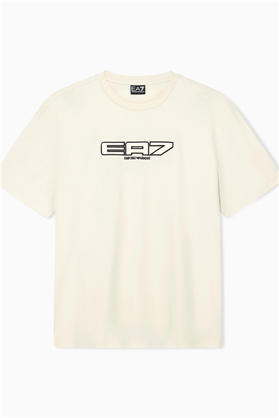 EA7 Erkek Bisiklet Yaka T-Shirt Bej