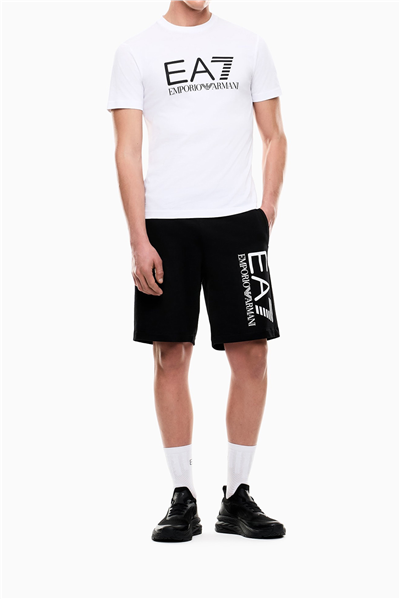 EA7 Erkek Bisiklet Yaka T-Shirt Beyaz