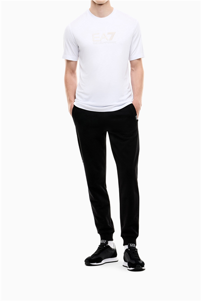 EA7 Erkek Bisiklet Yaka T-Shirt Beyaz