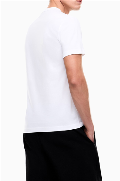 EA7 Erkek Bisiklet Yaka T-Shirt Beyaz