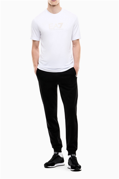 EA7 Erkek Bisiklet Yaka T-Shirt Beyaz