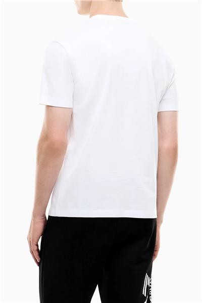 EA7 Erkek Bisiklet Yaka T-Shirt Beyaz