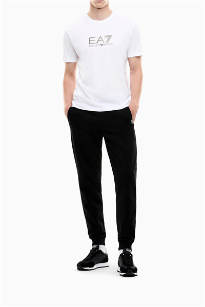 EA7 Erkek Bisiklet Yaka T-Shirt Beyaz