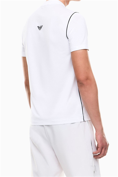 EA7 Erkek Bisiklet Yaka T-Shirt Beyaz