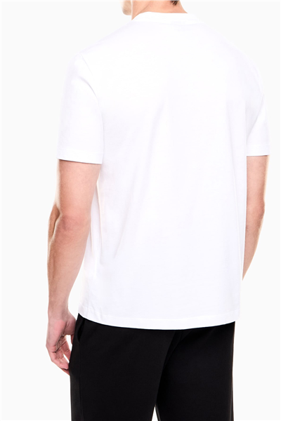 EA7 Erkek Bisiklet Yaka T-Shirt Beyaz