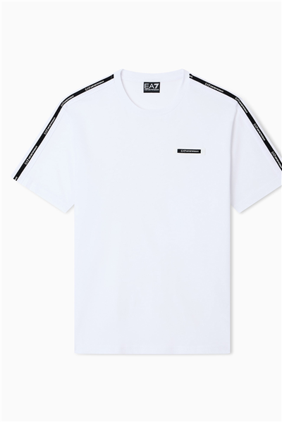 EA7 Erkek Bisiklet Yaka T-Shirt Beyaz