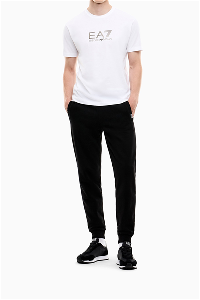 EA7 Erkek Bisiklet Yaka T-Shirt Beyaz